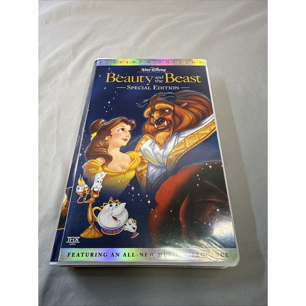 Disney Beauty and the Beast VHS 2002 Platinum Edition Tested CIB Sealed CD-ROM